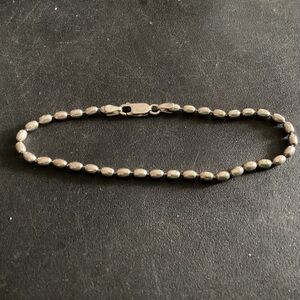 7” Italian Sterling Silver Full Pearl Chain Bracelet